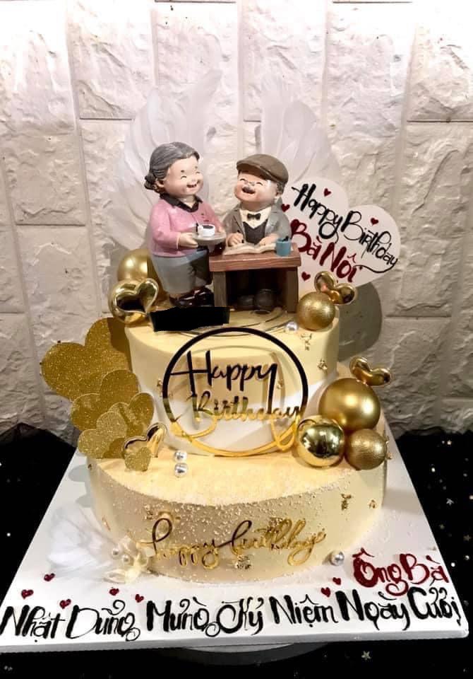Bánh gato sinh nhật vẽ hình kỷ niệm ngày cưới cặp đôi hạnh phúc 4477 - Bánh  sinh nhật, kỷ niệm