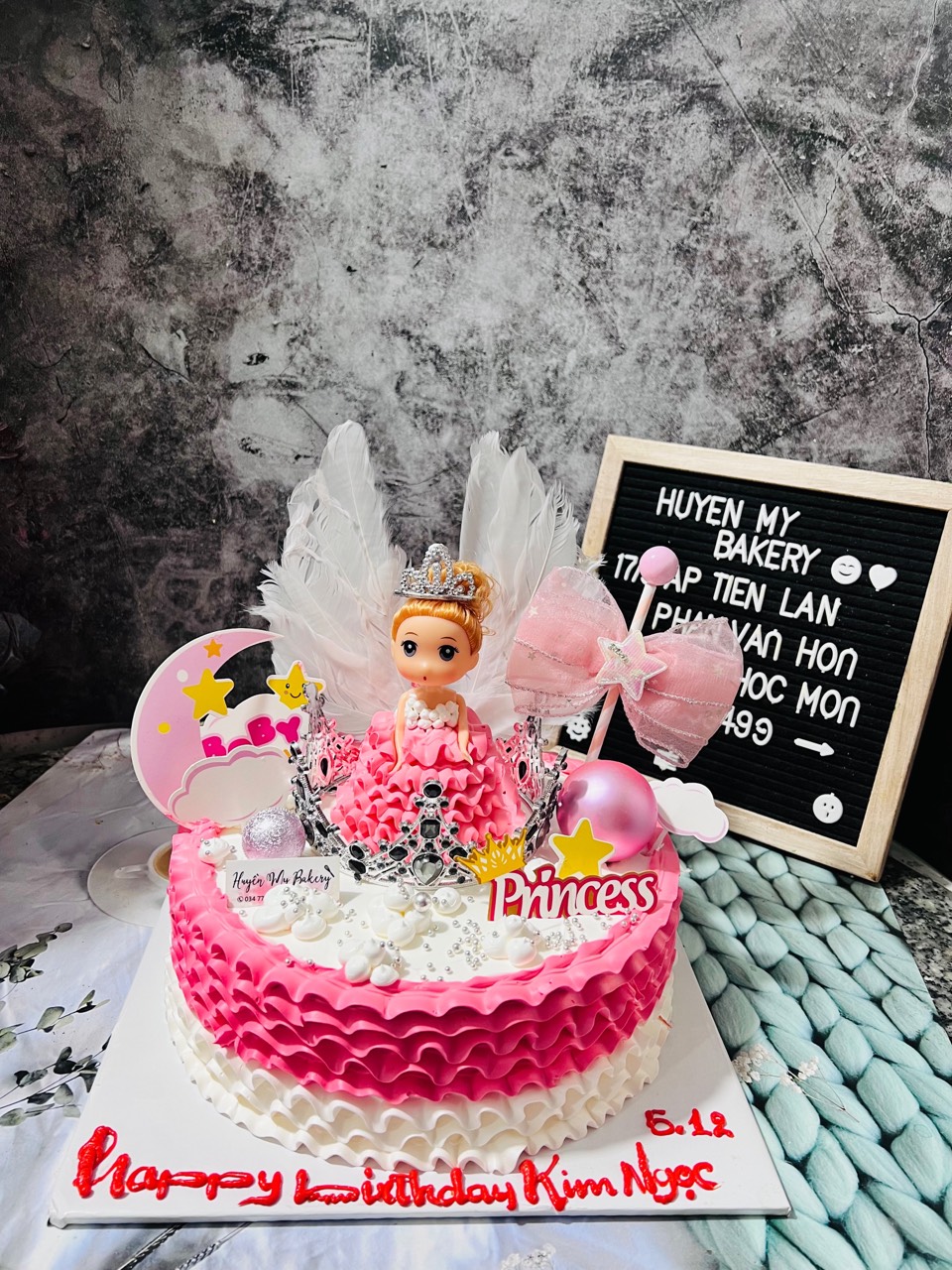 Bánh gato sinh nhật búp bê công chúa váy hồng đáng yêu tặng bé gái 5265  Bánh  sinh nhật kỷ niệm