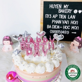 Bánh kem chữ HPBD Trắng