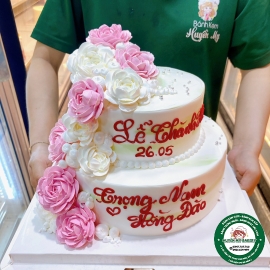 bánh kem hoa cưới 2tầng 