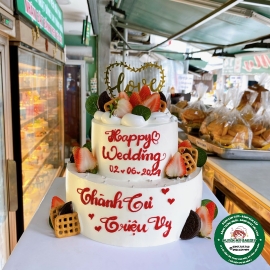 bánh kem cưới 2tầng Hàn quốc