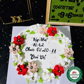 bánh hoa kem tặng cô 20/11  8/3 