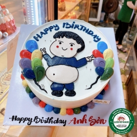 bánh kem vẽ bé trai 
