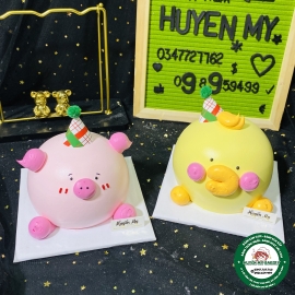 Bánh kem đầu con heo mini