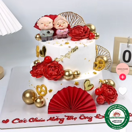Bánh Kem Mừng Thọ Ông Bà 2 tầng 003