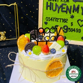 bánh kem mứt chanh dây trái cây