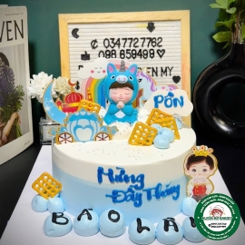 Bánh kem đầy tháng bé ngựa