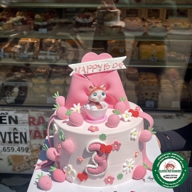 Bánh kem bé gái nặnfondant