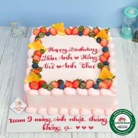 Bánh kem vuông sinh nhật tháng công ty