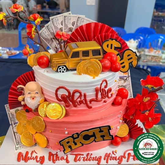 BÁNH HAI TẦNG MỪNG KHAI TRƯƠNG. HỒNG PHÁT
