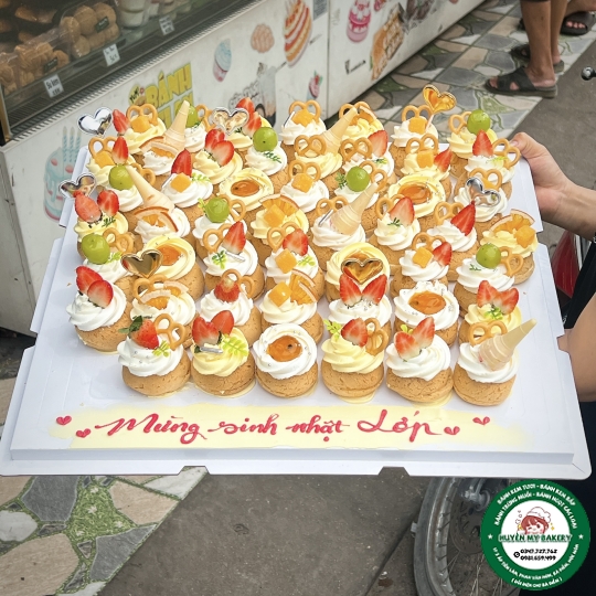 Set 50cai SuDai Trang trí Trái cây tone Vàng trắng